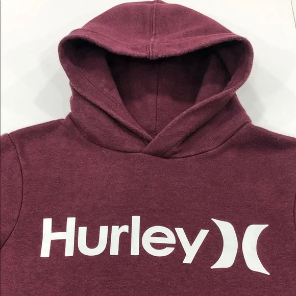 Hurley Kids' Burgundy Hoodie – Size 7/8 - Picture 3 of 9
